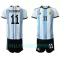 Argentina Angel Ángel Di María 11 Hjemmetrøye Barn VM 2022