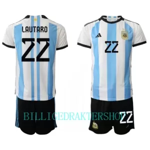Argentina Lautaro Martínez 22 Hjemmetrøye Barn VM 2022 Argentina Lautaro Martínez 22 Hjemmetrøye Barn VM 2022