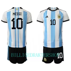 Argentina Lionel Messi 10 Hjemmetrøye Barn VM 2022