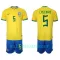 Brasil Casemiro 5 Hjemmetrøye Barn VM 2022