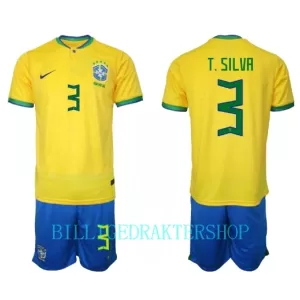 Brasil Thiago Silva 3 Hjemmetrøye Barn VM 2022