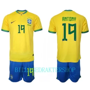 Brasil Antony Santos 19 Hjemmetrøye Barn VM 2022