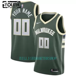 Grønn Milwaukee Bucks Trøye Barn Icon Edition 2023/2024 Swingman