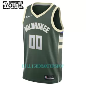 Grønn Milwaukee Bucks Trøye Barn Icon Edition 2023/2024 Swingman