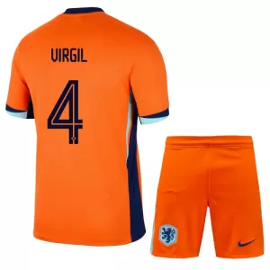 Nederland Virgil van Dijk 4 Hjemmetrøye Barn EM 2024 Nederland Virgil van Dijk 4 Hjemmetrøye Barn EM 2024