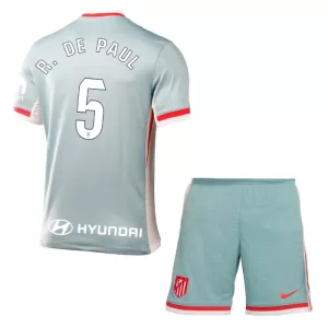 Atlético Madrid Rodrigo de Paul 5 Bortetrøye Barn 2024/2025 Atlético Madrid Rodrigo de Paul 5 Bortetrøye Barn 2024/2025