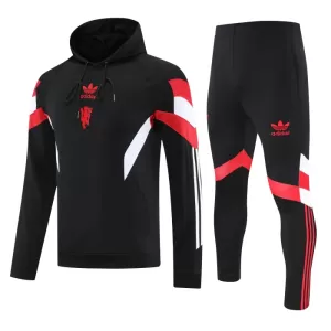 Manchester United Hoodie Trenings Collegegenser Set 2024/2025 Svart