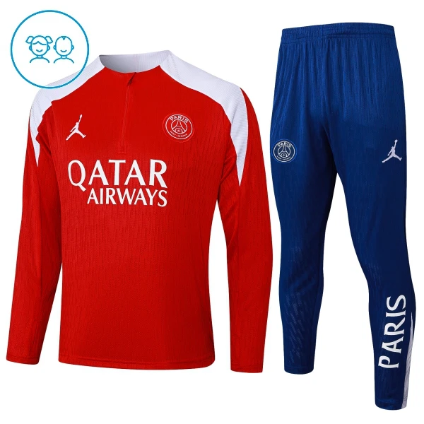 Paris Saint-Germain Trenings Collegegenser Set Barn 2025/2026 Rød Paris Saint-Germain Trenings Collegegenser Set Barn 2025/2026 Rød