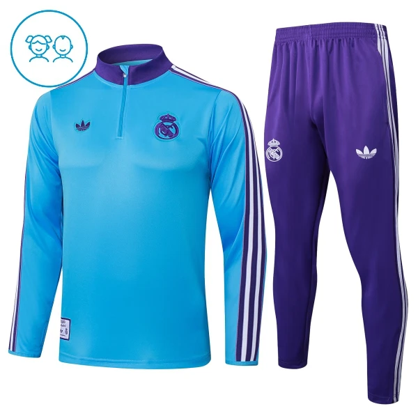 Real Madrid Trenings Collegegenser Set Barn 2025/2026 Blå