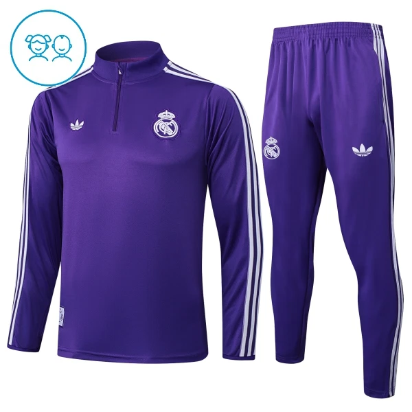 Real Madrid Trenings Collegegenser Set Barn 2025/2026 Lilla Real Madrid Trenings Collegegenser Set Barn 2025/2026 Lilla