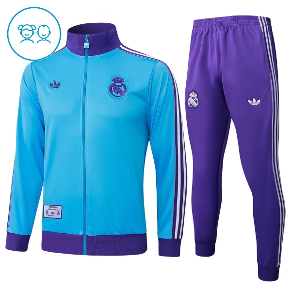 Real Madrid Treningsjakkedresser Barn 2025/2026 Blå Real Madrid Treningsjakkedresser Barn 2025/2026 Blå