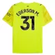Manchester City Ederson Moraes M. 31 Målvakt Trøye 2025/2026 Gul Manchester City Ederson Moraes M. 31 Målvakt Trøye 2025/2026 Gul