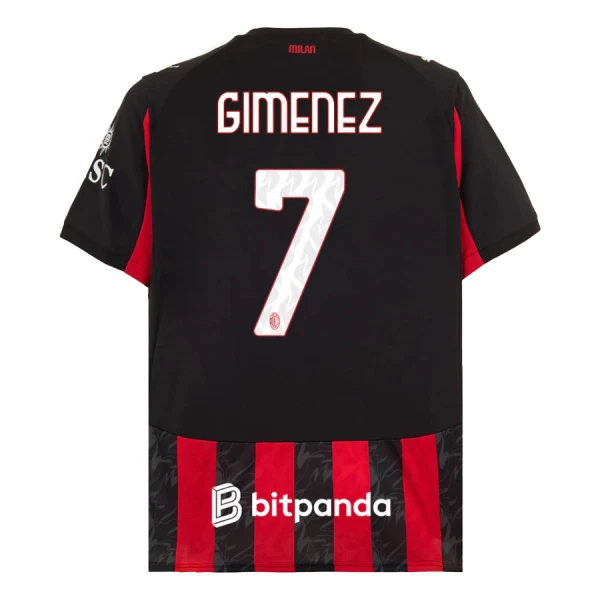 AC Milan Santiago Gimenez 7 Hjemmetrøye 2025/2026 AC Milan Santiago Gimenez 7 Hjemmetrøye 2025/2026