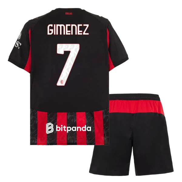 AC Milan Santiago Gimenez 7 Hjemmetrøye Barn 2025/2026 AC Milan Santiago Gimenez 7 Hjemmetrøye Barn 2025/2026