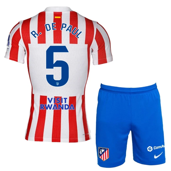 Atlético Madrid Rodrigo de Paul 5 Hjemmetrøye Barn 2025/2026 Atlético Madrid Rodrigo de Paul 5 Hjemmetrøye Barn 2025/2026