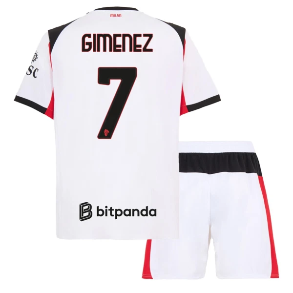 AC Milan Santiago Gimenez 7 Bortetrøye Barn 2025/2026 AC Milan Santiago Gimenez 7 Bortetrøye Barn 2025/2026