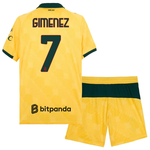 AC Milan Santiago Gimenez 7 Tredjetrøye Barn 2025/2026 AC Milan Santiago Gimenez 7 Tredjetrøye Barn 2025/2026
