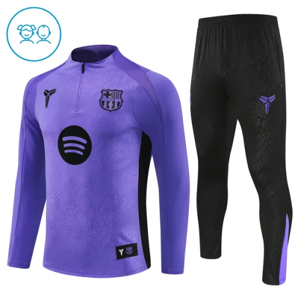 FC Barcelona Trenings Collegegenser Set Barn 2025/2026 Lilla