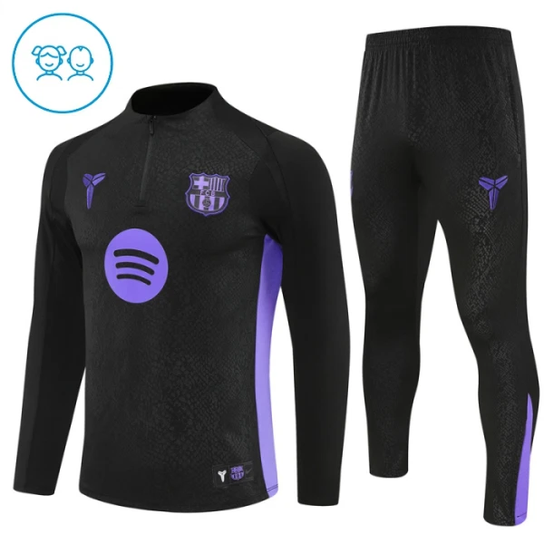 FC Barcelona Trenings Collegegenser Set Barn 2025/2026 Svart