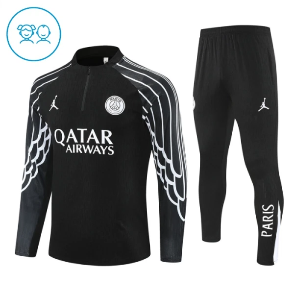 Paris Saint-Germain Trenings Collegegenser Set Barn 2025/2026 Svart