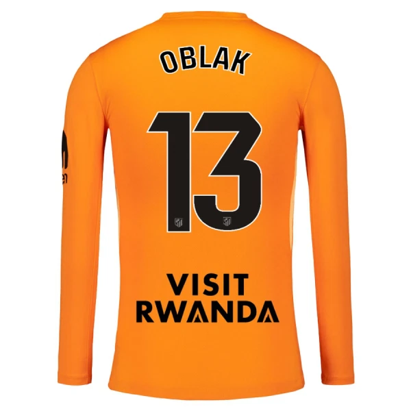 Atlético Madrid Jan Oblak 13 Målvakt Trøye 2025/2026 Langermet Oransje
