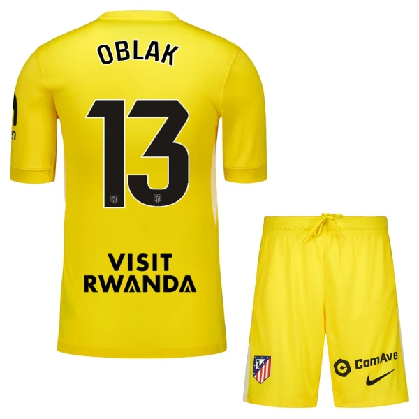 Atlético Madrid Jan Oblak 13 Målvakt Trøye Barn 2025/2026 Gul