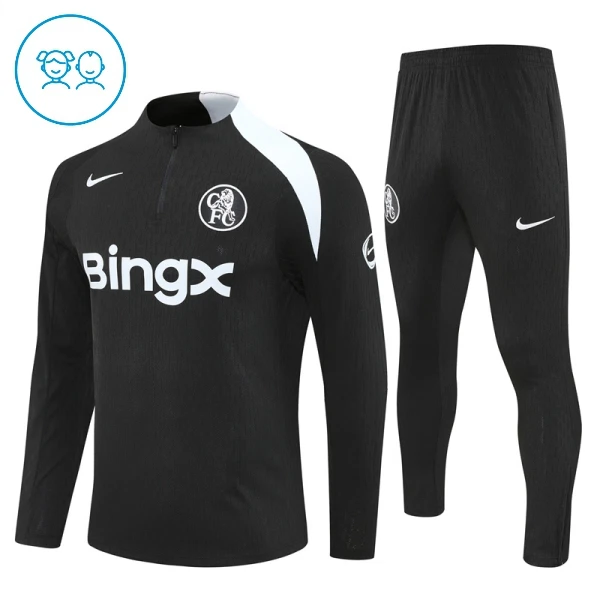 Chelsea Trenings Collegegenser Set Barn 2025/2026 Svart