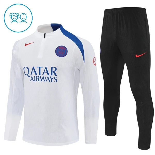 Paris Saint-Germain Trenings Collegegenser Set Barn 2025/2026 Hvit