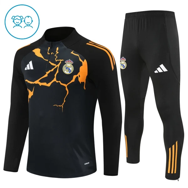 Real Madrid Trenings Collegegenser Set Barn 2025/2026 Svart