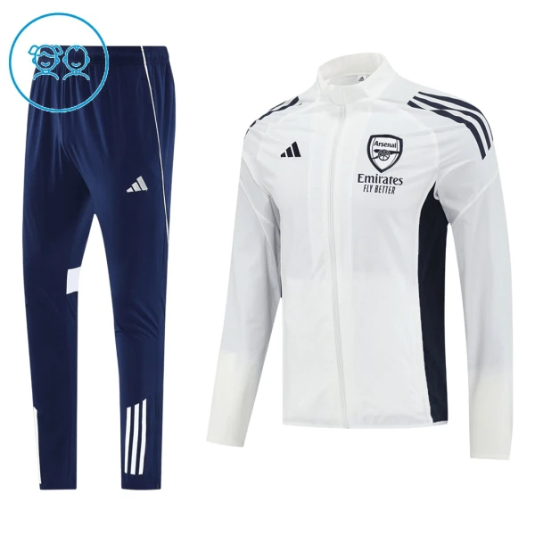 Arsenal Treningsjakkedresser Barn 2025/2026 Hvit Arsenal Treningsjakkedresser Barn 2025/2026 Hvit