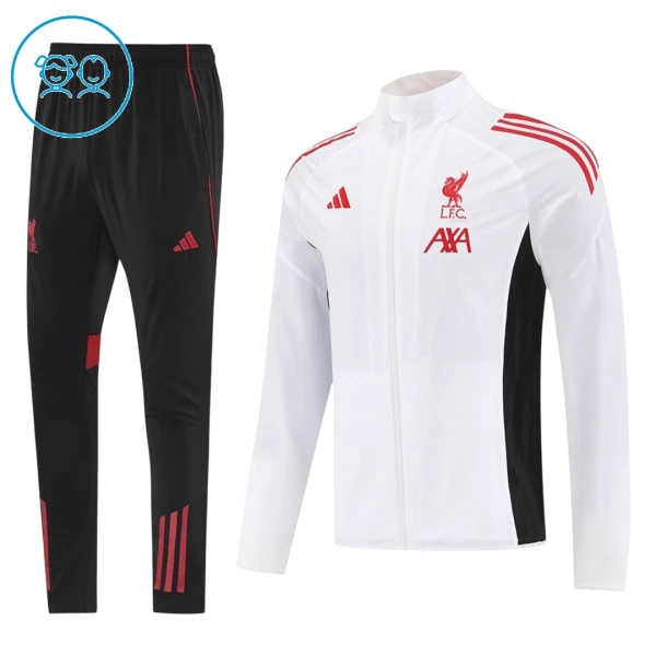 Liverpool Treningsjakkedresser Barn 2025/2026 Hvit Liverpool Treningsjakkedresser Barn 2025/2026 Hvit