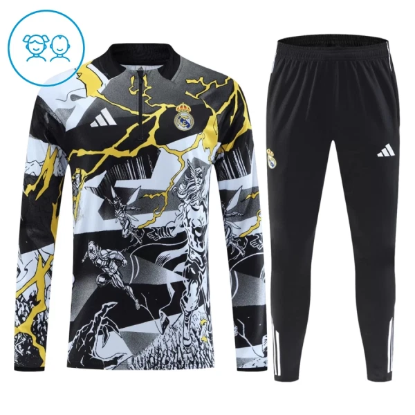 Real Madrid Marvel Trenings Collegegenser Set Barn 2026/2027 Svart