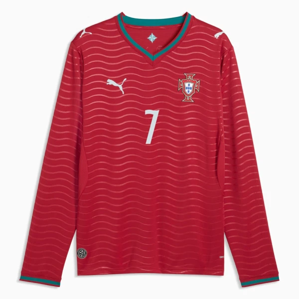 Portugal Cristiano Ronaldo 7 Hjemmetrøye VM 2026 Langermet