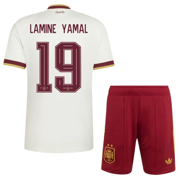 Spania 2 Stars Lamine Yamal 19 Bortetrøye Barn VM 2026 Spania 2 Stars Lamine Yamal 19 Bortetrøye Barn VM 2026