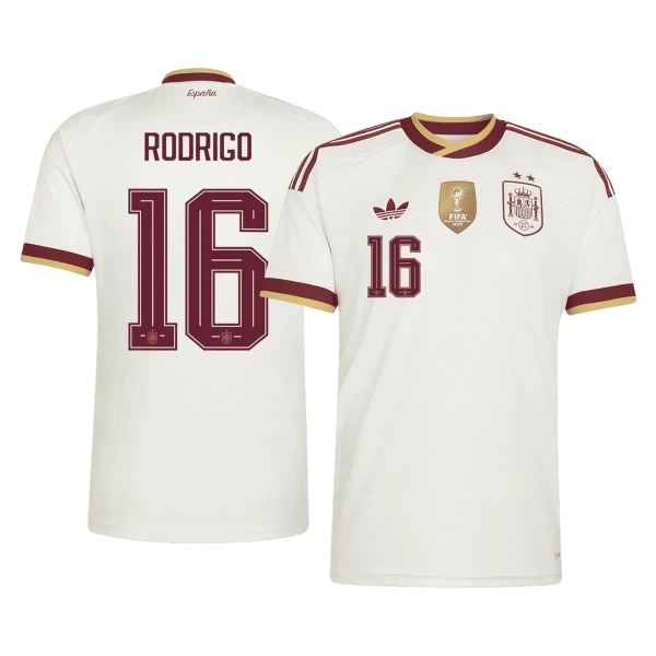 Spania 2 Stars Rodrigo Hernández 16 Bortetrøye VM 2026 Spania 2 Stars Rodrigo Hernández 16 Bortetrøye VM 2026