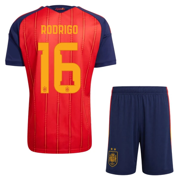 Spania 2 Stars Rodrigo Hernández 16 Hjemmetrøye Barn VM 2026 Spania 2 Stars Rodrigo Hernández 16 Hjemmetrøye Barn VM 2026