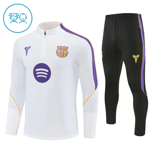 Barcelona Trenings Collegegenser Set Barn 2026/2027 Hvit Barcelona Trenings Collegegenser Set Barn 2026/2027 Hvit