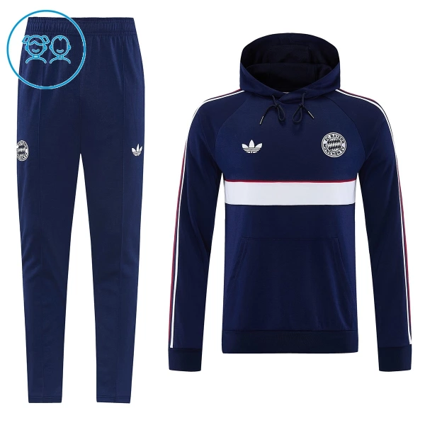 Bayern München Hoodie Trenings Collegegenser Set Barn 2026/2027 Navy