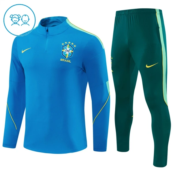 Brasil Trenings Collegegenser Set Barn 2026/2027 Blå Brasil Trenings Collegegenser Set Barn 2026/2027 Blå