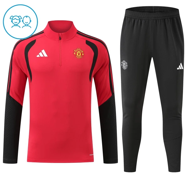 Manchester United Trenings Collegegenser Set Barn 2026/2027 Rød Manchester United Trenings Collegegenser Set Barn 2026/2027 Rød