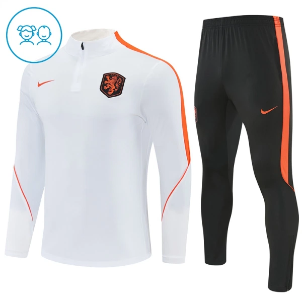 Nederland Trenings Collegegenser Set Barn 2026/2027 Hvit