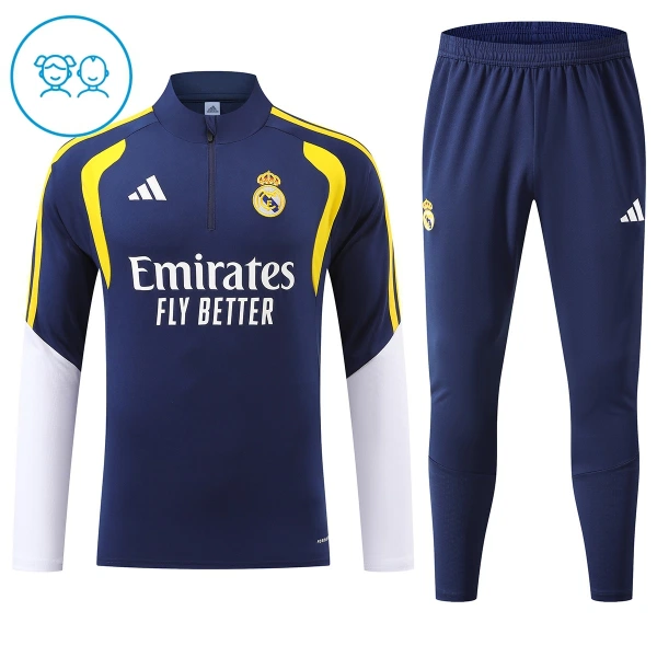Real Madrid Trenings Collegegenser Set Barn 2026/2027 Blå Real Madrid Trenings Collegegenser Set Barn 2026/2027 Blå