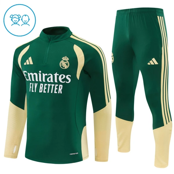 Real Madrid Trenings Collegegenser Set Barn 2026/2027 Grønn Real Madrid Trenings Collegegenser Set Barn 2026/2027 Grønn