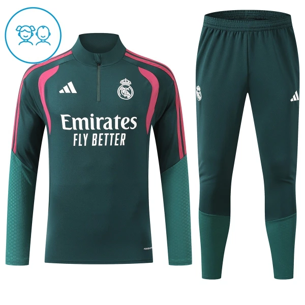 Real Madrid Trenings Collegegenser Set Barn 2026/2027 Grønn