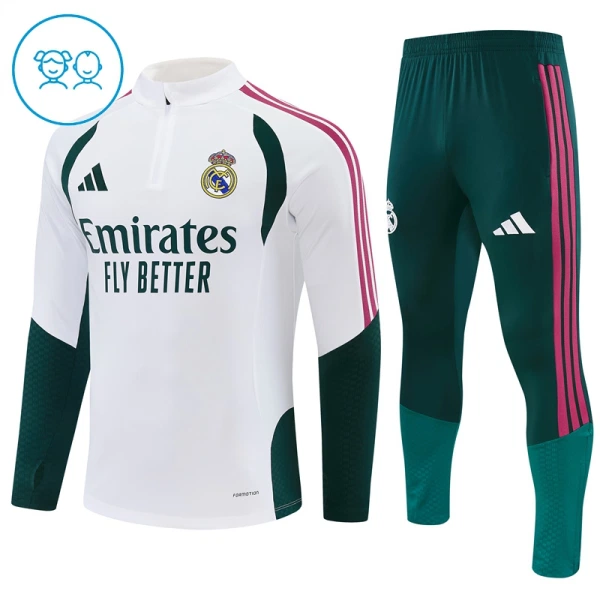 Real Madrid Trenings Collegegenser Set Barn 2026/2027 Hvit