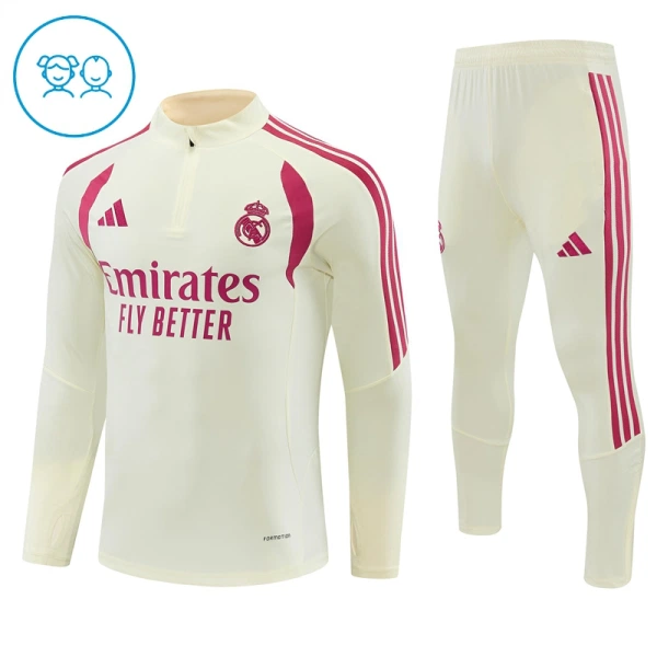 Real Madrid Trenings Collegegenser Set Barn 2026/2027 Hvit Real Madrid Trenings Collegegenser Set Barn 2026/2027 Hvit