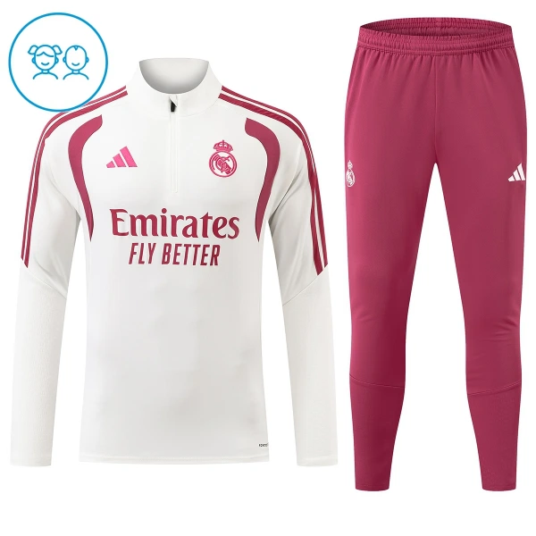 Real Madrid Trenings Collegegenser Set Barn 2026/2027 Hvit Real Madrid Trenings Collegegenser Set Barn 2026/2027 Hvit