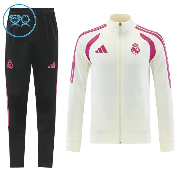 Real Madrid Treningsjakkedresser Barn 2026/2027 Hvit Real Madrid Treningsjakkedresser Barn 2026/2027 Hvit